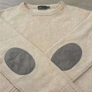 Vince men’s xxl wool/cashmere sweater with suede elbow patches
